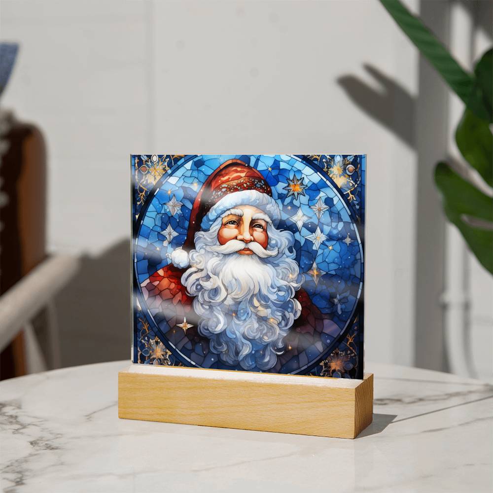 Christmas Stained Glass Design 007 - Square Acrylic Plaque