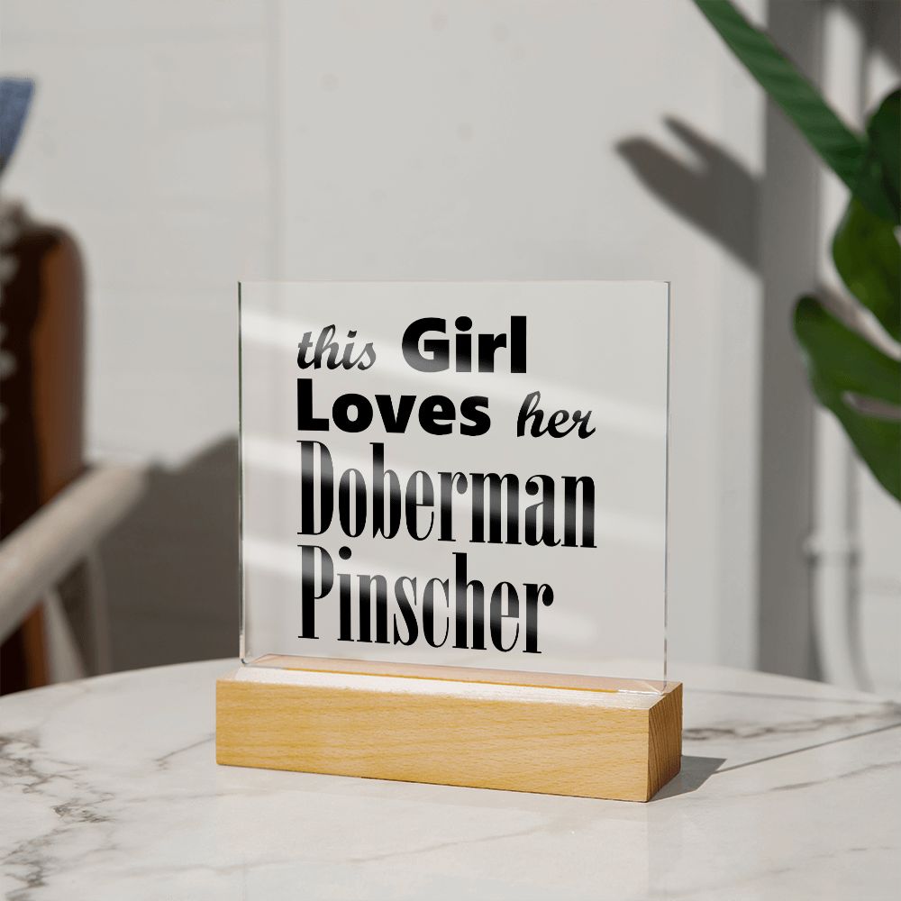 Doberman Pinscher - Square Acrylic Plaque