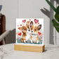 Cute Dogs In Love (Watercolor) 11 - Square Acrylic Plaque