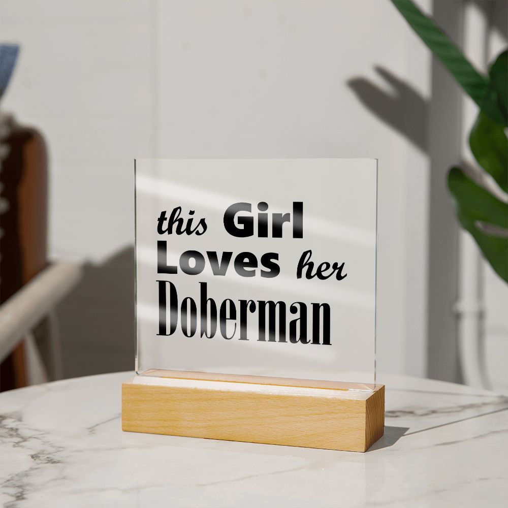 Doberman - Square Acrylic Plaque