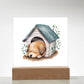 Dog Sleeping (Watercolor) 01 - Square Acrylic Plaque