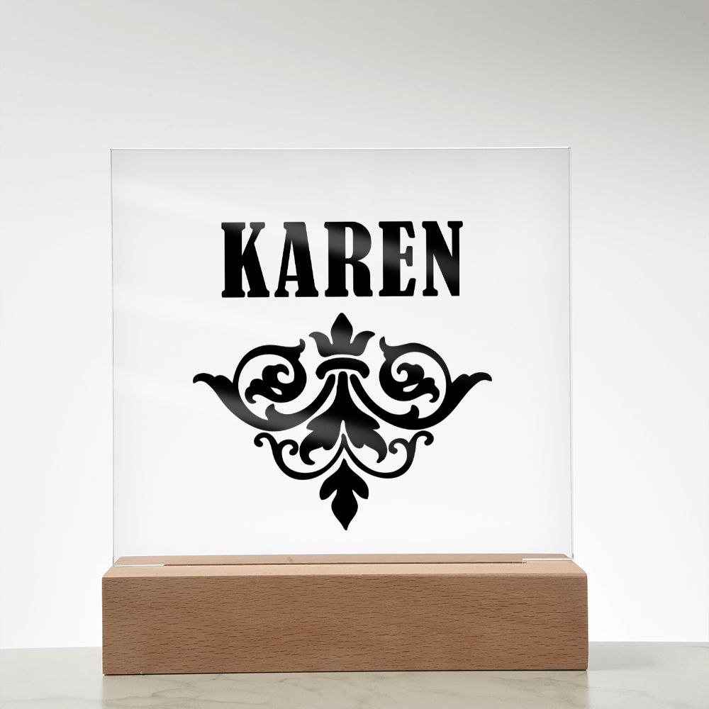 Karen v01 - Square Acrylic Plaque
