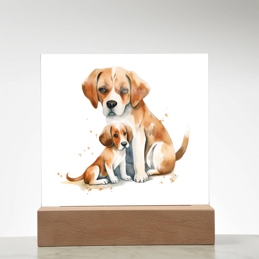 Dog Mom (Watercolor) 03 - Square Acrylic Plaque