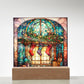 Christmas Stained Glass Design 015 - Square Acrylic Plaque