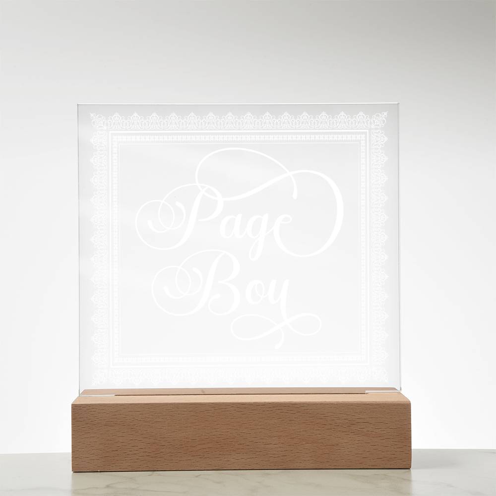 Page Boy (White) - Square Acrylic Plaque