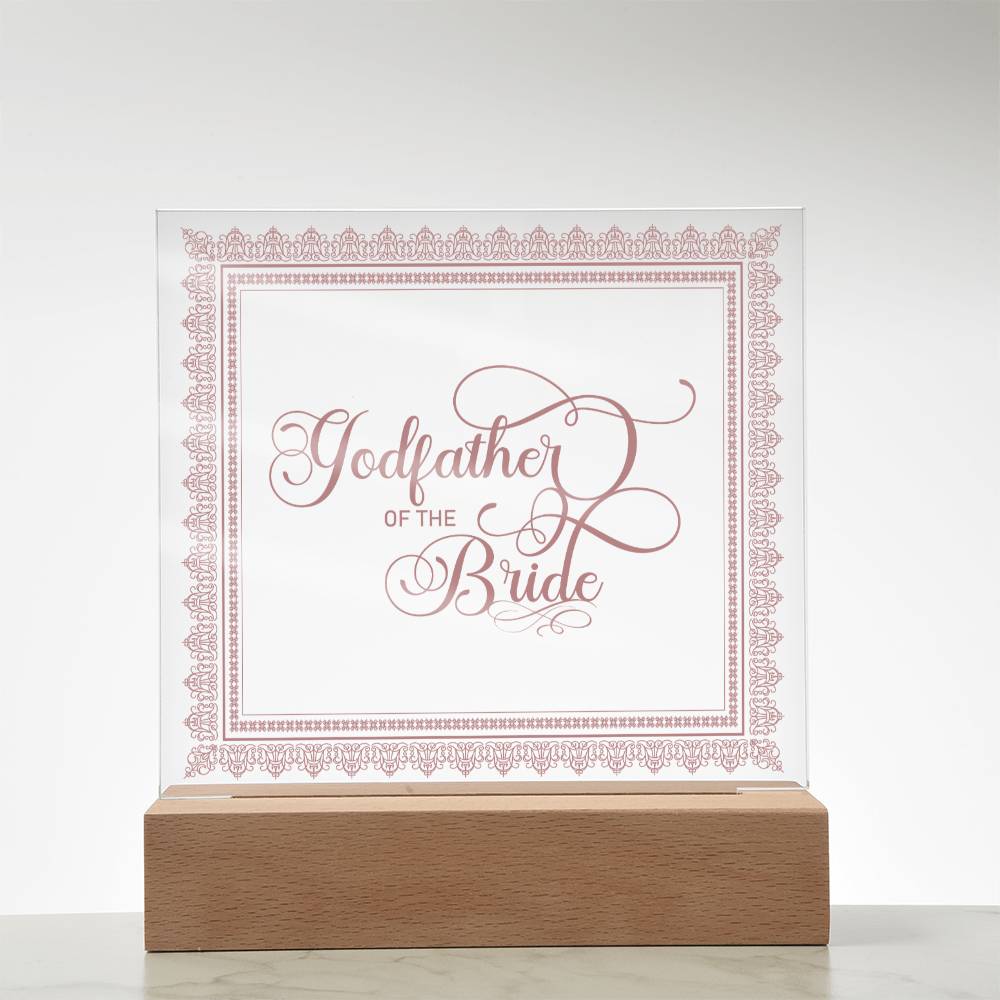 Godfather of the Bride (Rose) - Square Acrylic Plaque