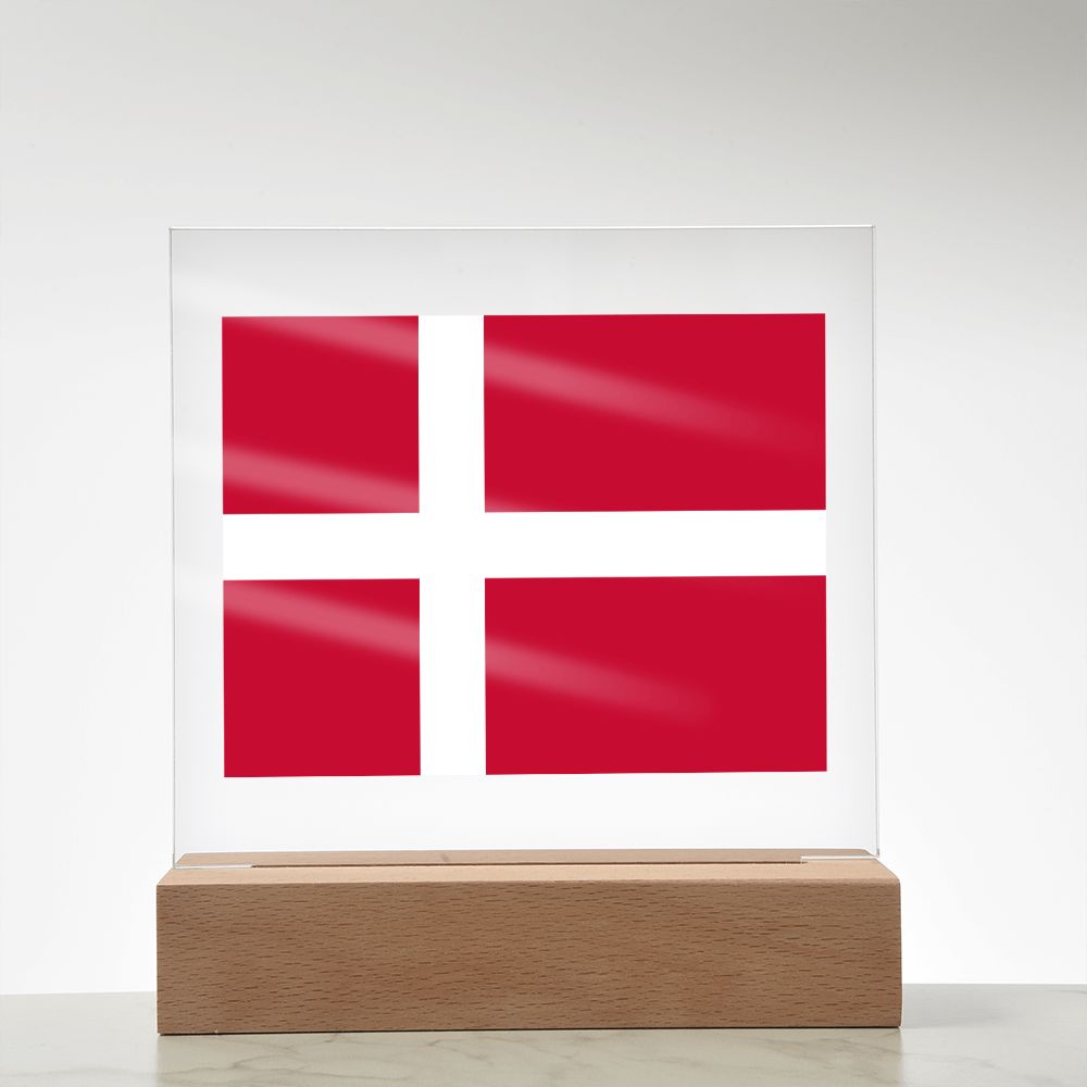 Danish Flag - Square Acrylic Plaque
