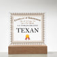 World's Greatest Texan - Square Acrylic Plaque