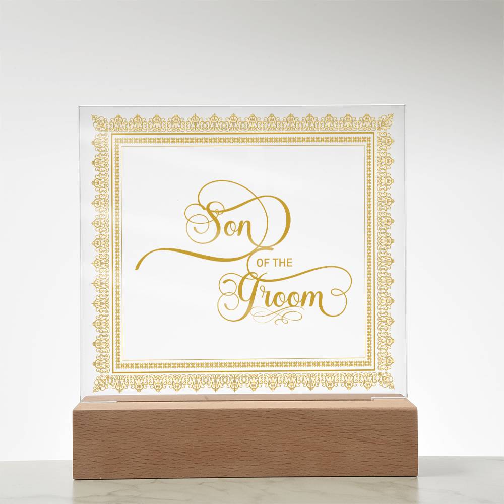 Son of the Groom (Gold) - Square Acrylic Plaque