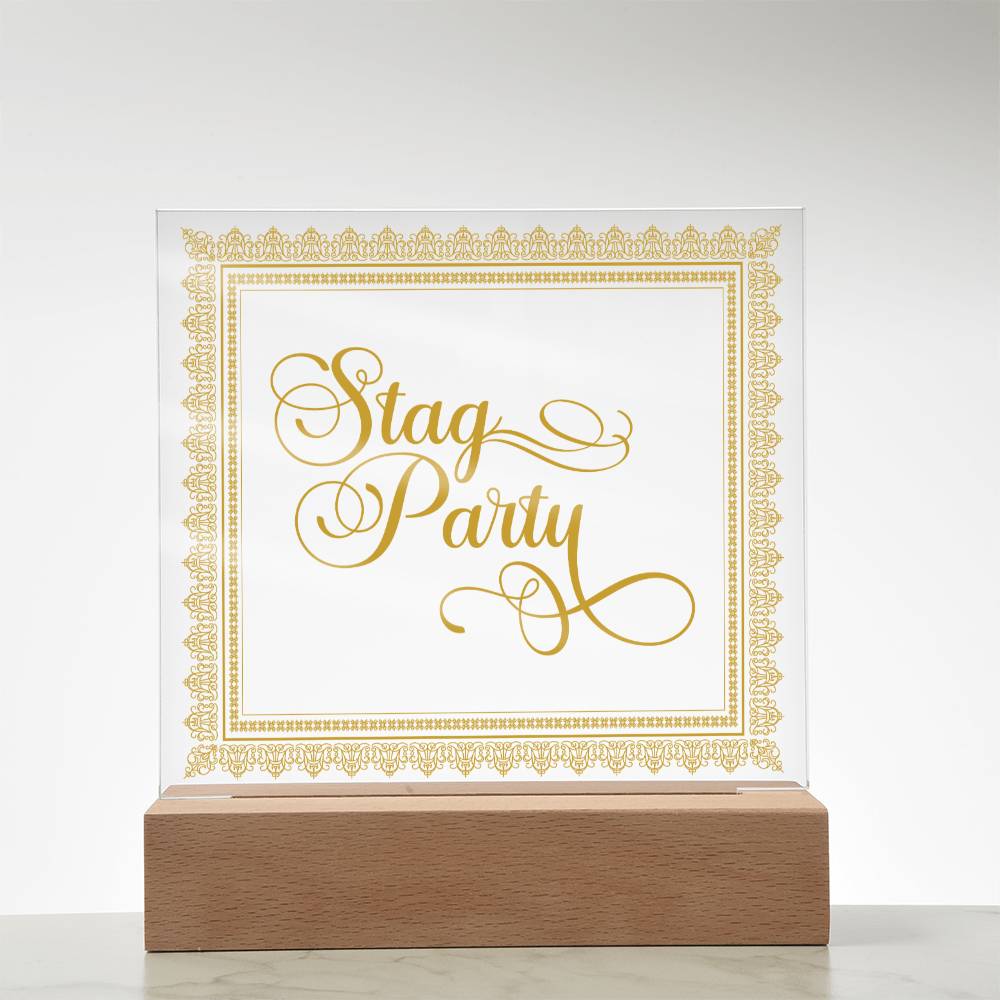Stag Party (Gold) - Square Acrylic Plaque