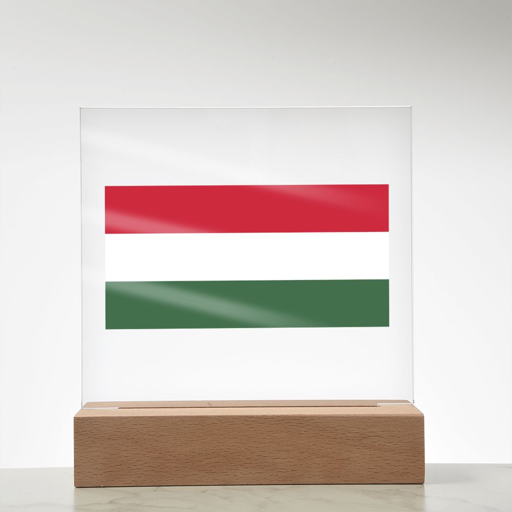 Hungarian Flag - Square Acrylic Plaque