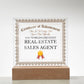 World's Greatest Real Estate Sales Agent - Square Acrylic Plaque
