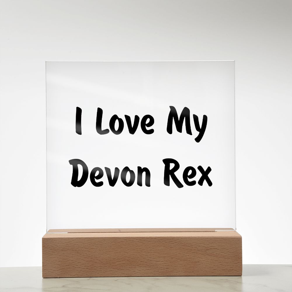Love My Devon Rex - Square Acrylic Plaque