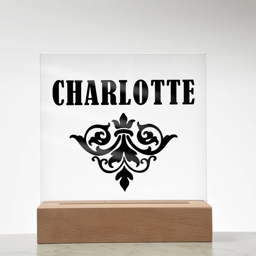 Charlotte v01 - Square Acrylic Plaque