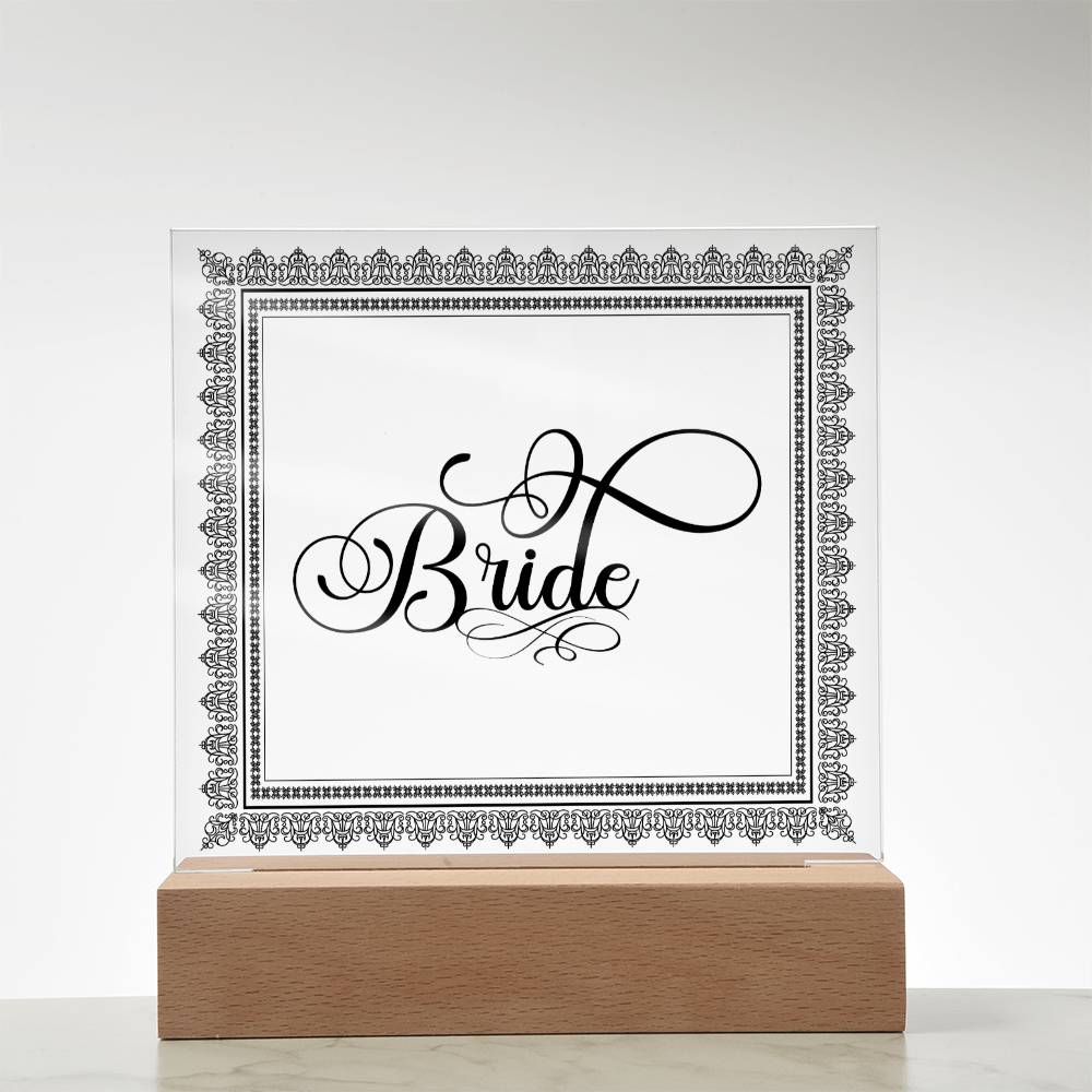 Bride (Black) - Square Acrylic Plaque