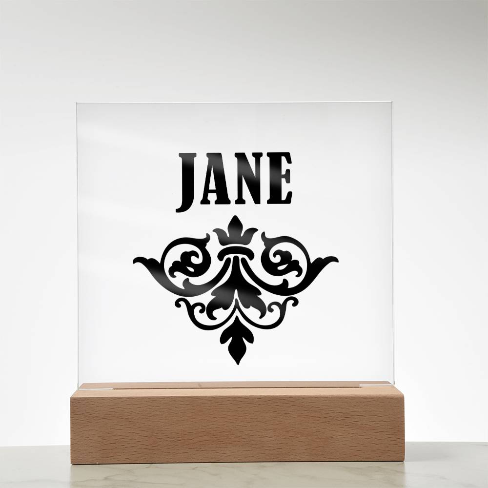 Jane v01 - Square Acrylic Plaque