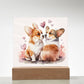Cute Dogs In Love (Watercolor) 06 - Square Acrylic Plaque
