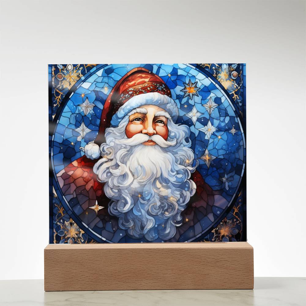 Christmas Stained Glass Design 007 - Square Acrylic Plaque
