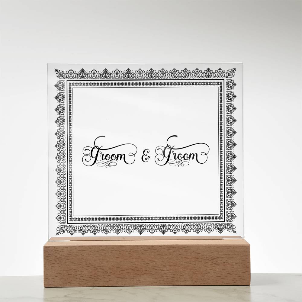 Groom & Groom (Black) - Square Acrylic Plaque