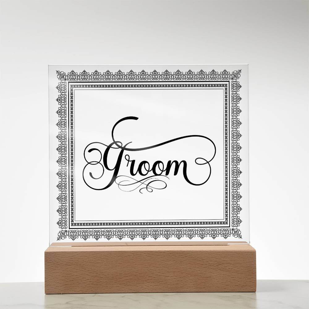 Groom (Black) - Square Acrylic Plaque