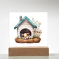Dog Sleeping (Watercolor) 02 - Square Acrylic Plaque