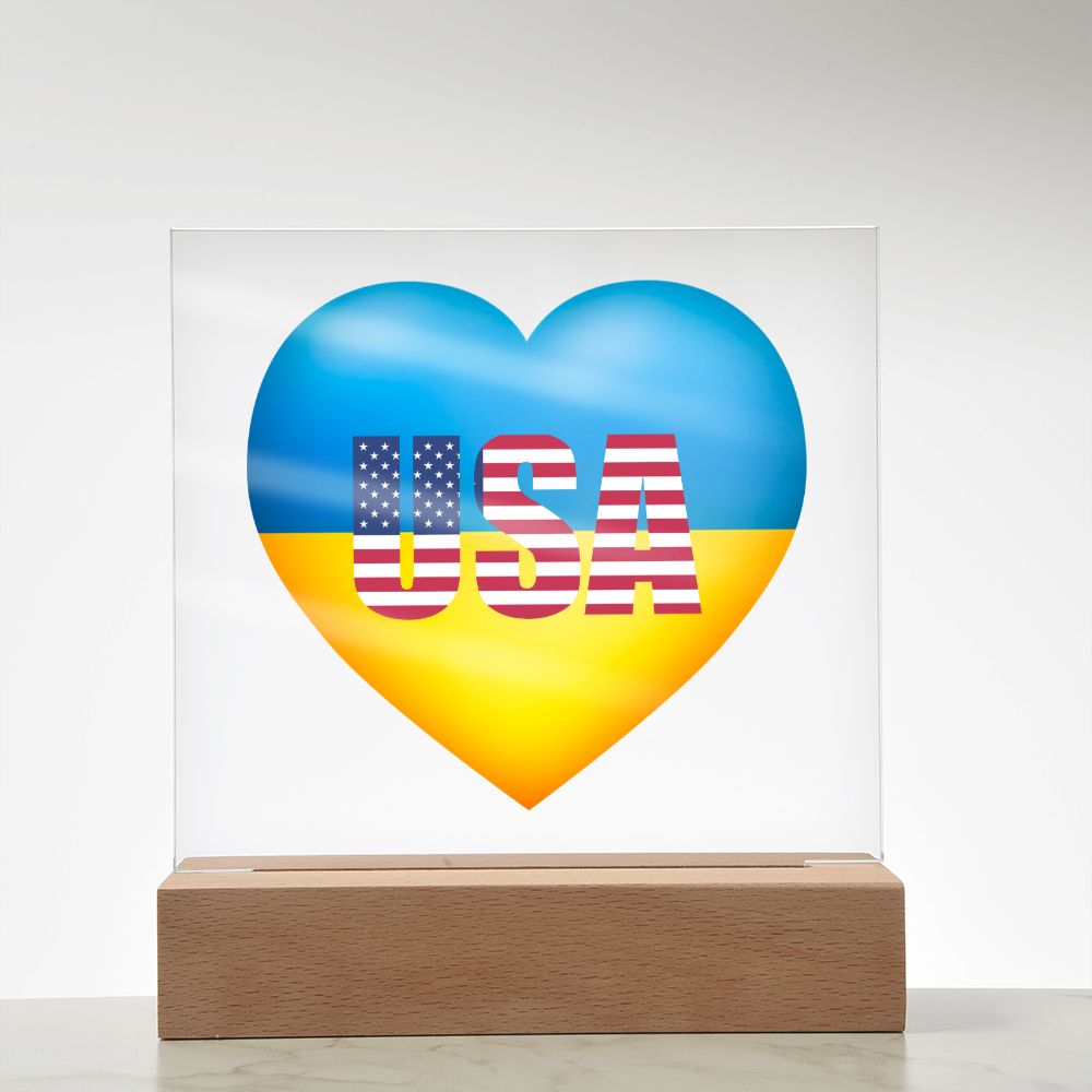 Ukrainian In The USA - Square Acrylic Plaque