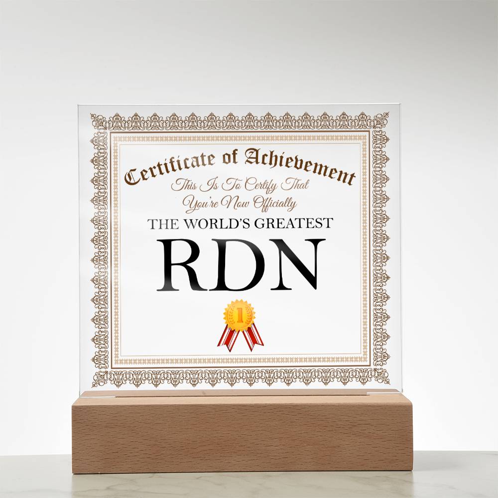 World's Greatest RDN - Square Acrylic Plaque