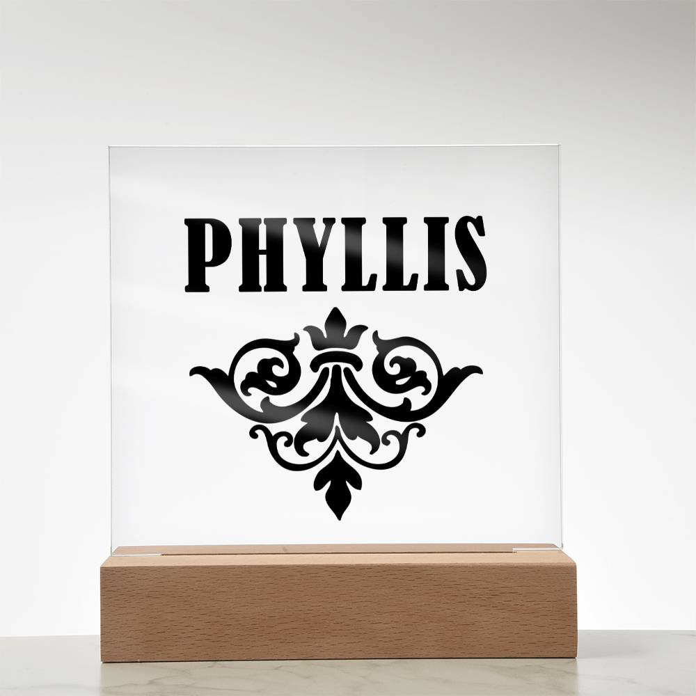 Phyllis v01 - Square Acrylic Plaque
