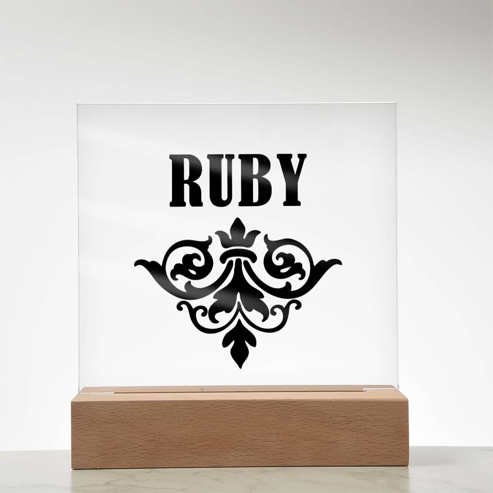 Ruby v01 - Square Acrylic Plaque