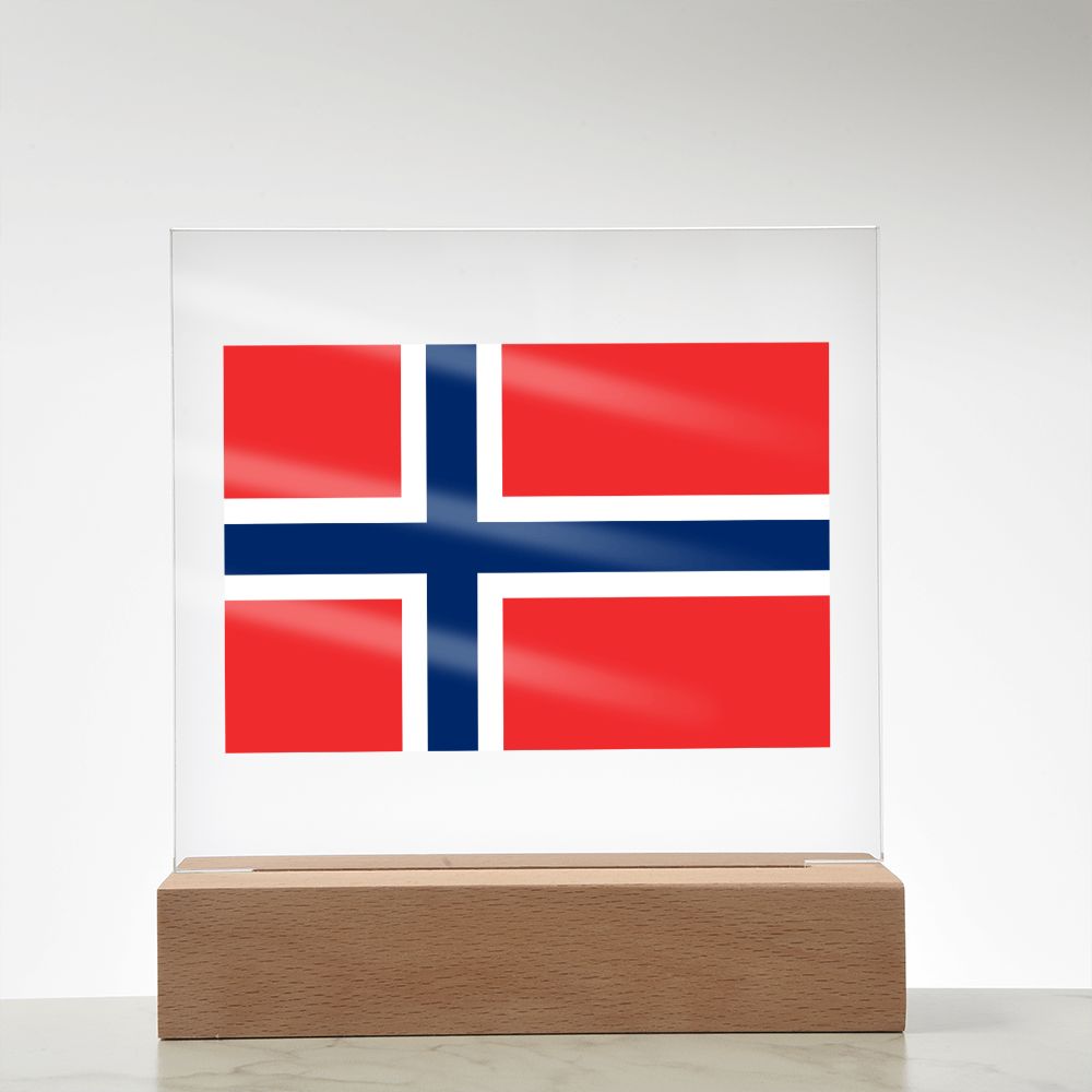 Norwegian Flag - Square Acrylic Plaque