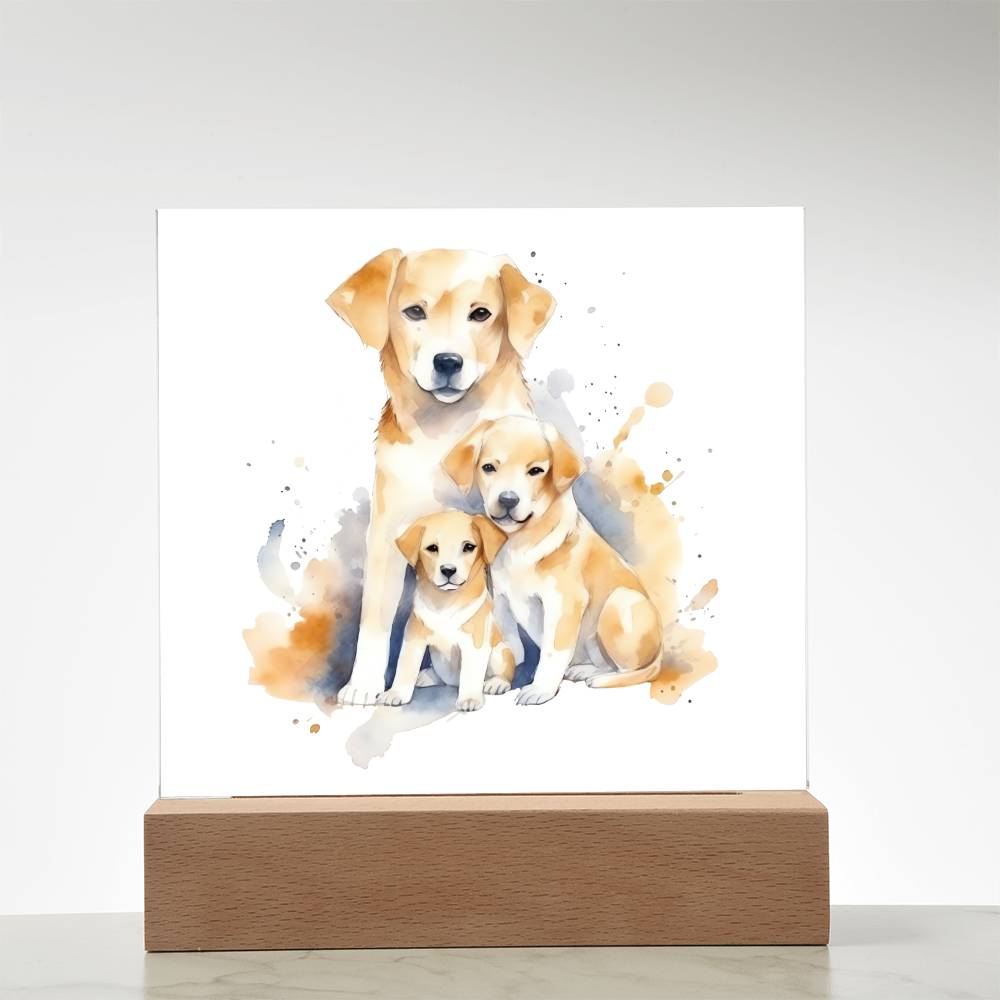 Dog Mom (Watercolor) 01 - Square Acrylic Plaque