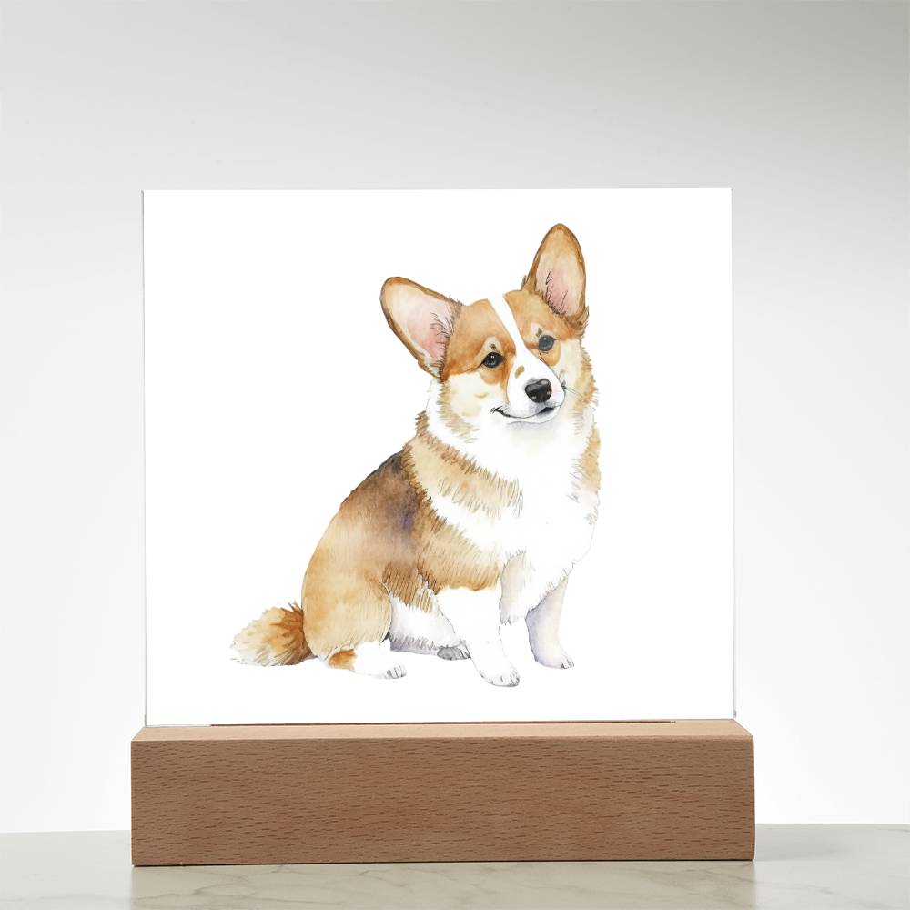 Dog Lover Collection (Watercolor) 01 - Square Acrylic Plaque