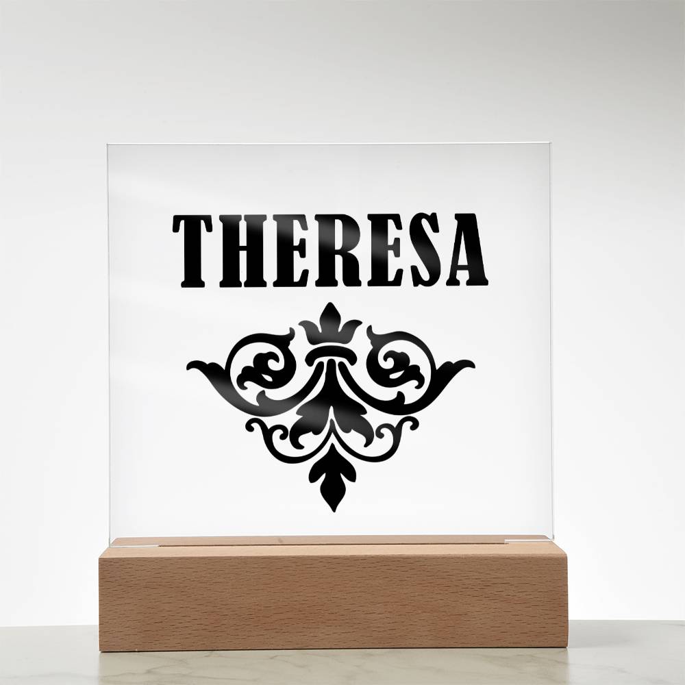 Theresa v01 - Square Acrylic Plaque