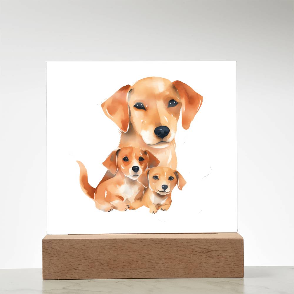 Dog Mom (Watercolor) 02 - Square Acrylic Plaque