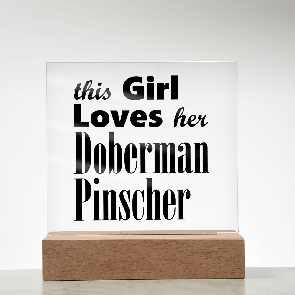 Doberman Pinscher - Square Acrylic Plaque