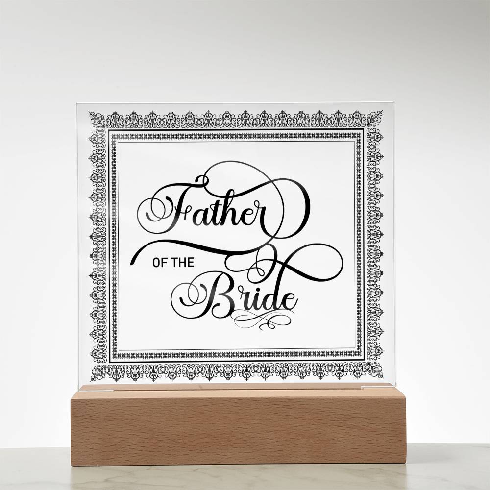 Father of the Bride (Black) - Square Acrylic Plaque