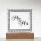Mr & Mrs (Black) - Square Acrylic Plaque