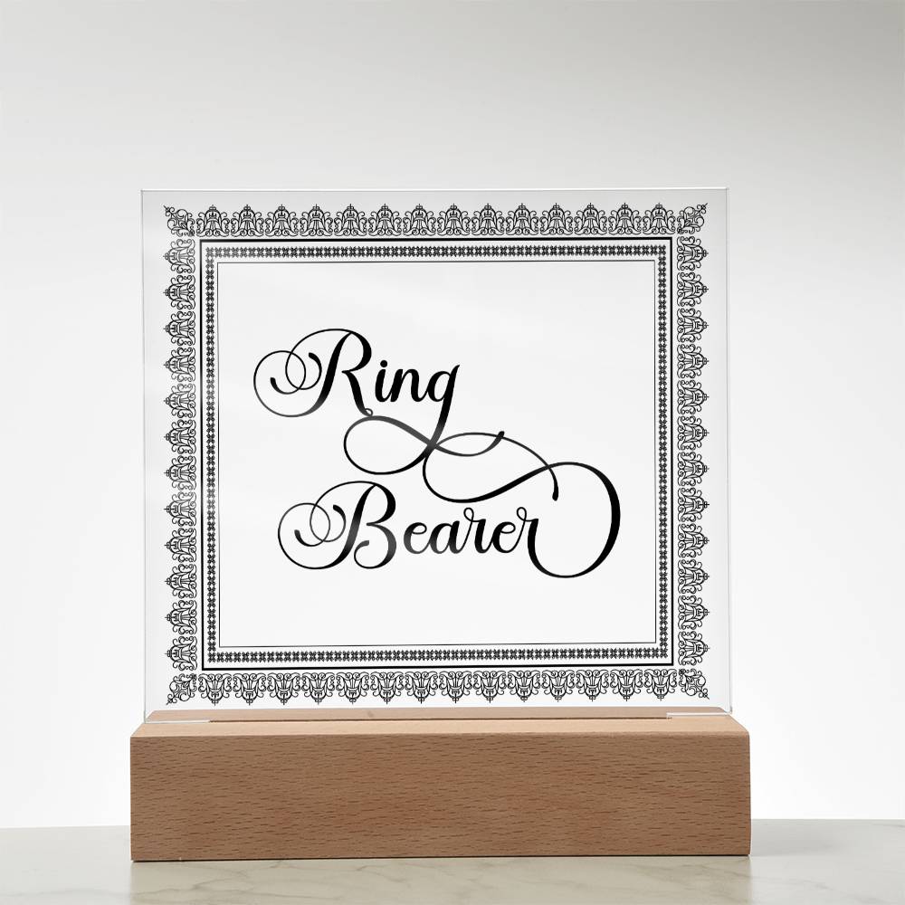 Ring Bearer (Black) - Square Acrylic Plaque