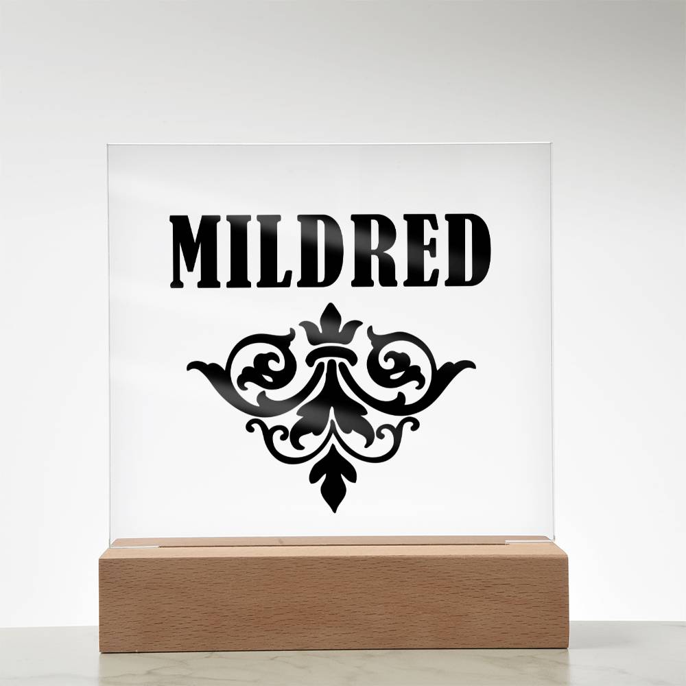 Mildred v01 - Square Acrylic Plaque