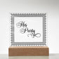 His Party (Black) - Square Acrylic Plaque