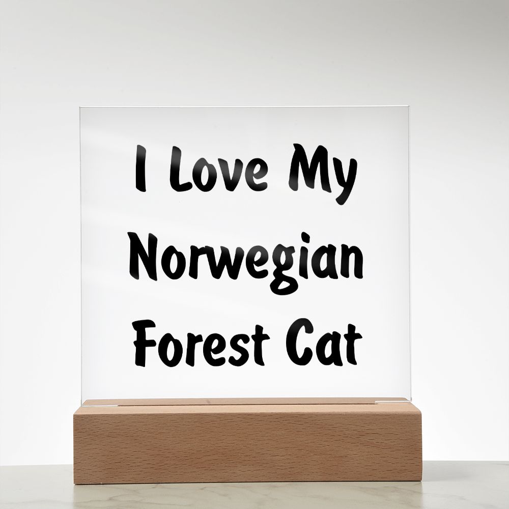 Love My Norwegian Forest Cat - Square Acrylic Plaque