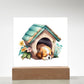 Dog Sleeping (Watercolor) 10 - Square Acrylic Plaque