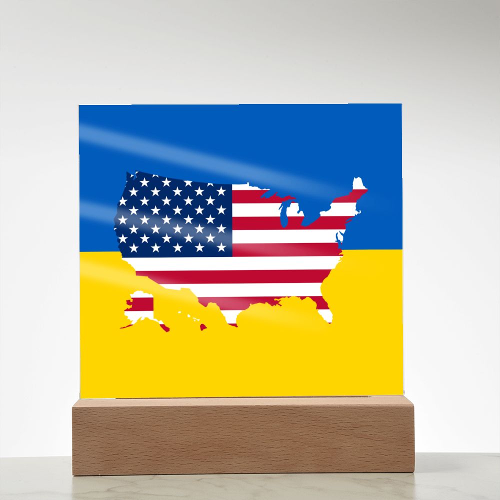 Ukrainian-American - Square Acrylic Plaque