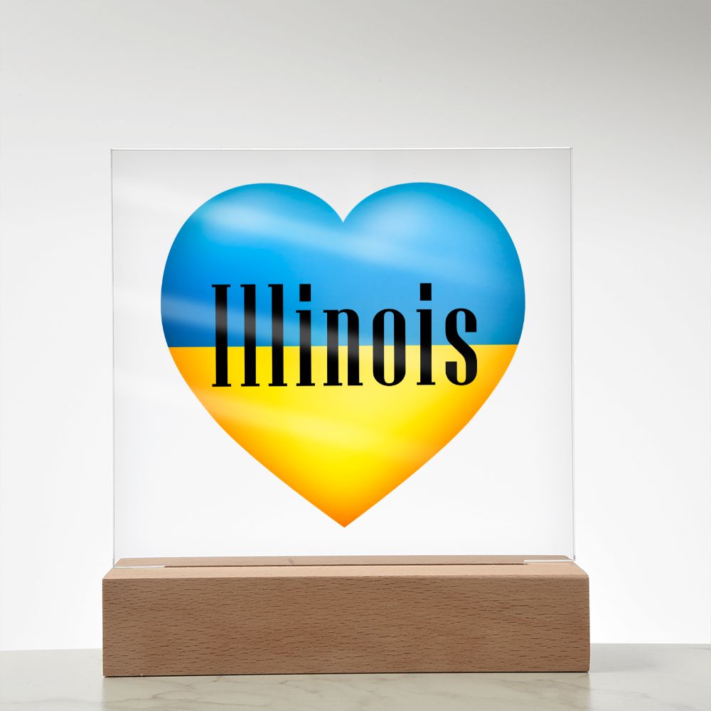 Ukrainian In Illinois - Square Acrylic Plaque