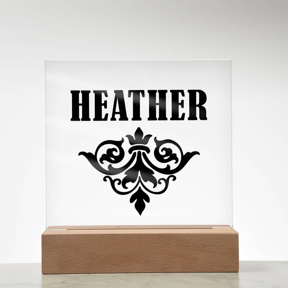 Heather v01 - Square Acrylic Plaque