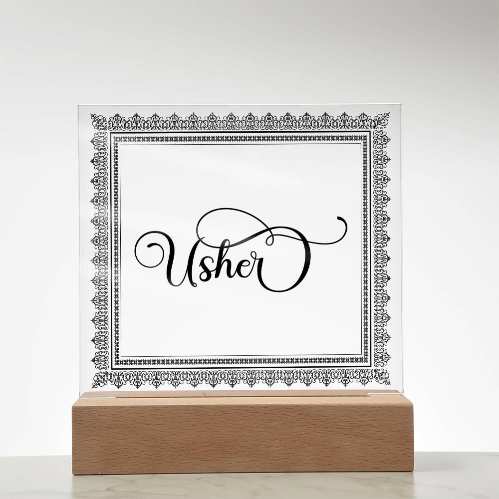 Usher (Black) - Square Acrylic Plaque