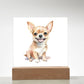 Chihuahua (Watercolor) 01 - Square Acrylic Plaque