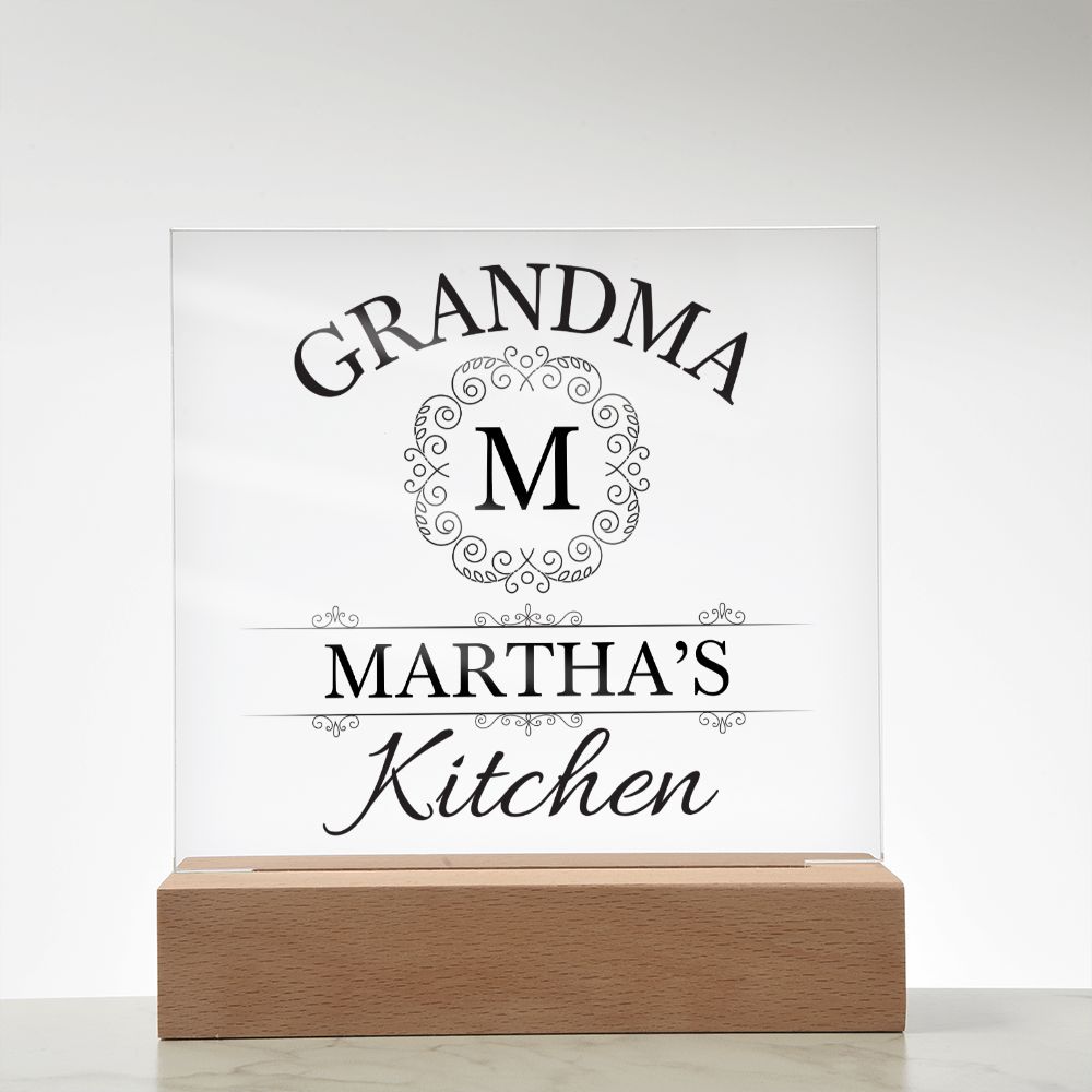 Grandma Martha's Kitchen - Square Acrylic Plaque