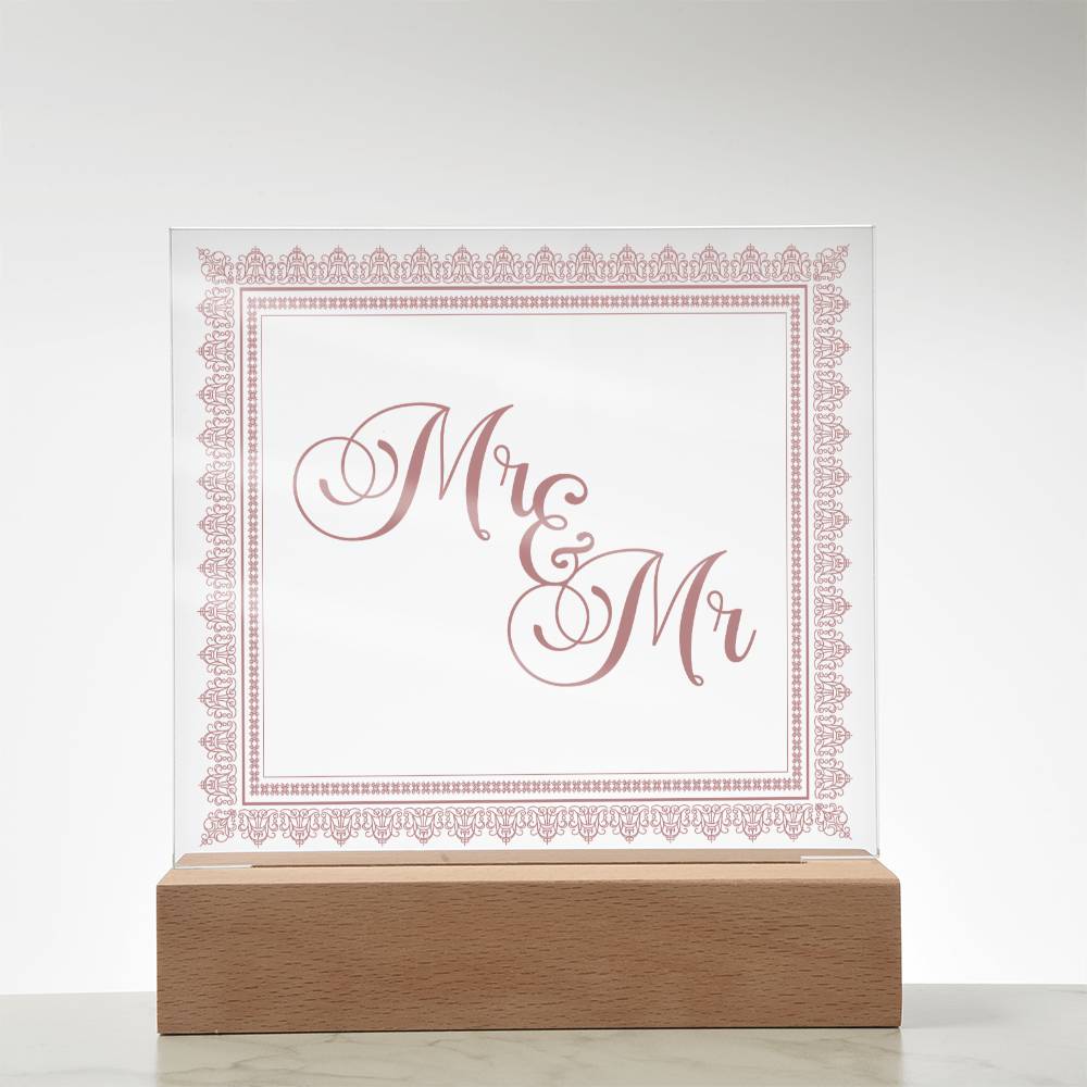 Mr & Mr (Rose) - Square Acrylic Plaque