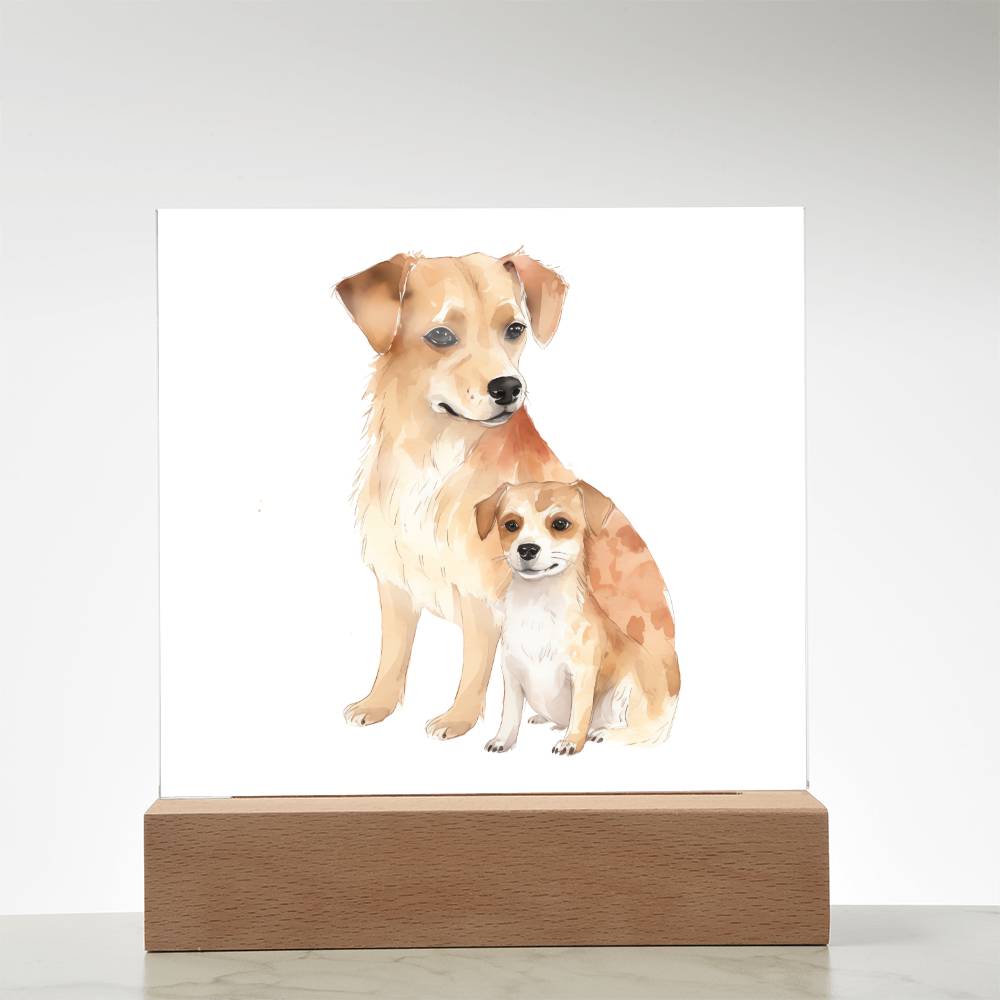 Dog Mom (Watercolor) 04 - Square Acrylic Plaque